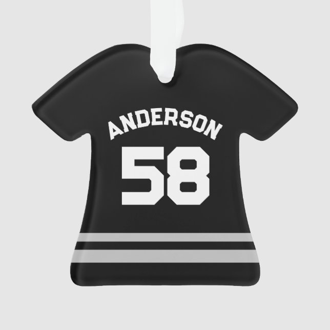 Black Custom Name & Number Sports Jersey Ornement (devant)