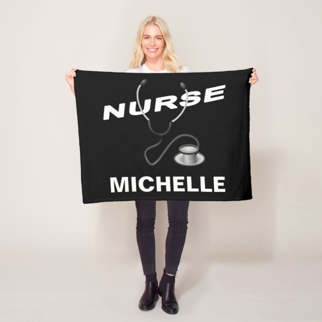 BLACK Custom Nurname Fleecedecke (Beispiel)