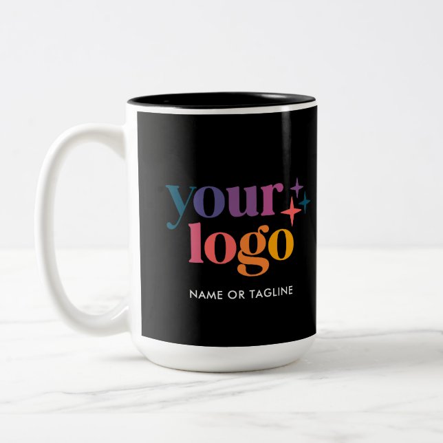 Black Custom Promo Business Logo Mug (Gauche)
