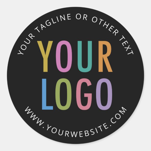 Black Custom Stickers Company Logo Small Minimum (Devant)