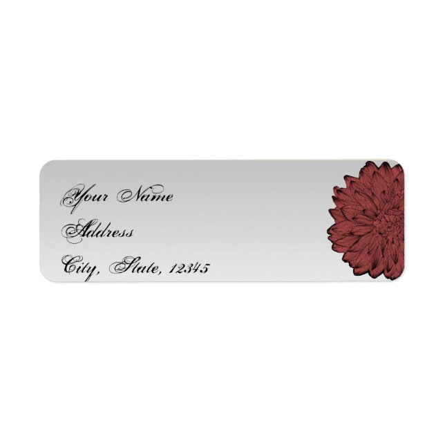 Black Dahlia Posh Wedding Label (Vorne)