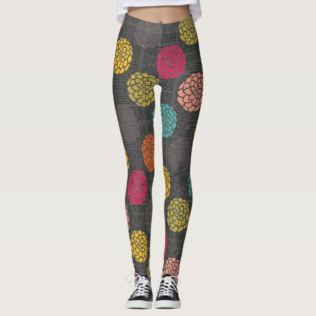 Black Dahlias Leggings (Vorderseite)
