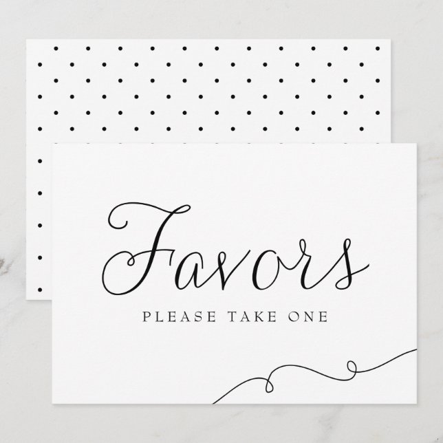 Black Dainty Script-Gastgeschenke Hochzeiten Signi Einladung (Vorne/Hinten)