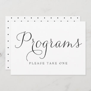 Black Dainty Script Hochzeitsprogramme unterzeichn Einladung