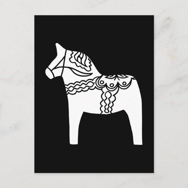 Black Dala Horse Postkarte (Vorderseite)