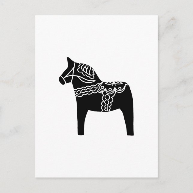 Black Dala Horse Postkarte (Vorderseite)