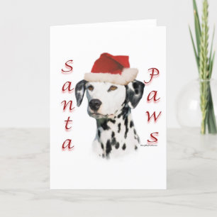 Black Dalmatian Santa Paws Feiertagskarte