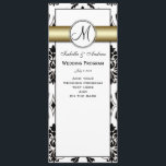 Black Damask Gold Wedding Program Programm<br><div class="desc">Elegante, raffinierte Hochzeitsprogramme in Schwarz-Weiß- und Metallic-Gold für Ihre Hochzeitsfeier. Hochzeitsvorlage mit Vintagem Damast-Muster und goldener Akzent-Farbe, die Sie mit Ihrem Monogramm, Ihren Namen, Ihrem Hochzeitsprogramm und Ihren Namen für Hochzeitsfeiern personalisieren können. Nutzen Sie die Vorder- und Rückseite, um Ihre Informationen über die Hochzeitsfeier und die Hochzeitsfeier hinzuzufügen. Von Elke...</div>