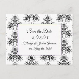 Black Damask Hochzeitkarten Save the Date Postkart Postkarte