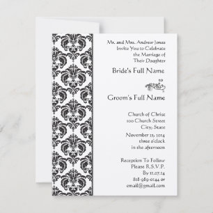 Black Damask Hochzeitseinladungen Einladung