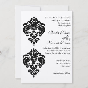 Black Damask Hochzeitseinladungen Einladung