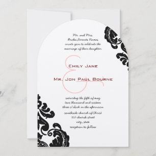 Black Damask Hochzeitseinladungen Einladung