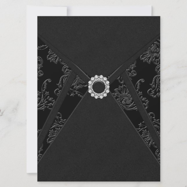 Black Damask Jeden Anlaß-Party Einladungen (Vorderseite)