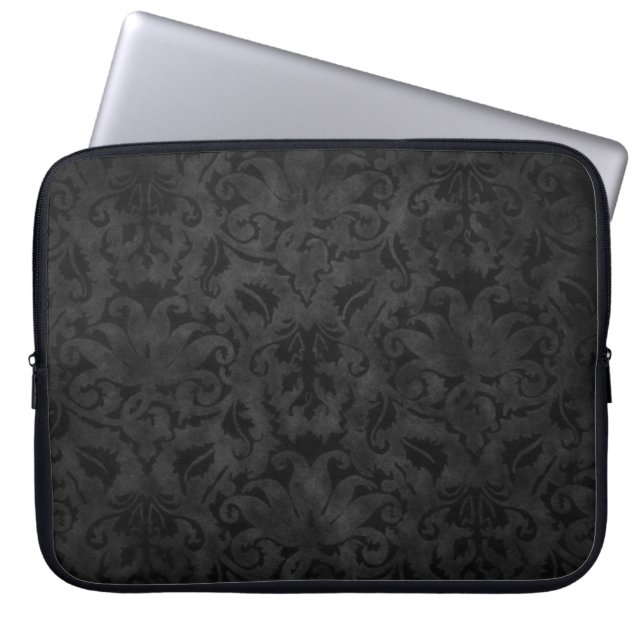 Black Damask Laptopschutzhülle (Vorderseite)