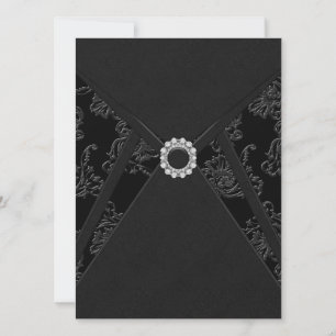 Black Damask Toutes Occasion Fête Invitations