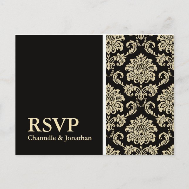 Black Damask UAWG Postkarte (Vorderseite)