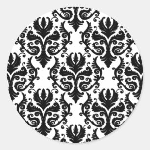 Black Damask Wedger Stickers