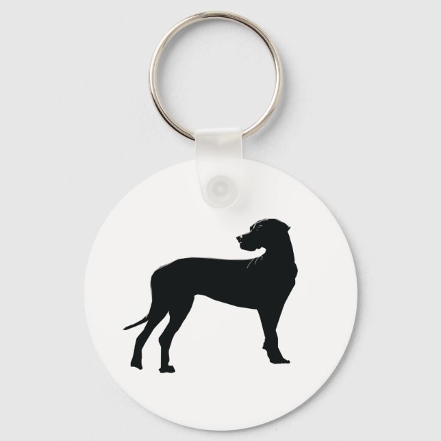 Black Dane Hund Schlüsselanhänger (Vorderseite)