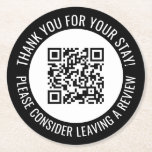 Black Dankeschön & Scan Me Promotion QR Code Runder Pappuntersetzer<br><div class="desc">Werben Sie QR-Untersetzer für kleine Unternehmen mit einem schwarzen Rand und Ihrem eigenen QR-Code und benutzerdefinierten Text in einer Kurve um Ihren QR-Code. Vielen Dank für Ihre bleibe Promo-Taste personalisiert mit Ihrem QR-Code und benutzerdefinierten Text.</div>