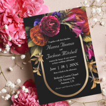 Black Dark Moody Elegant Blumen Herbsthochzeit