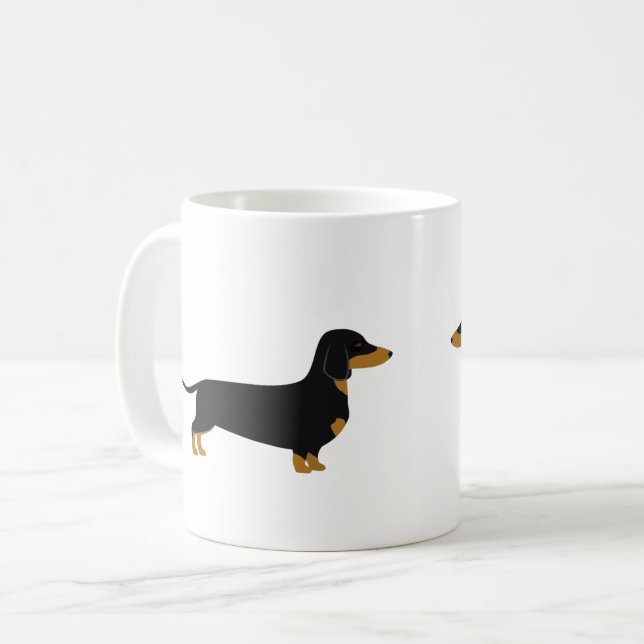 Black Daschund Tasse (Vorderseite Links)