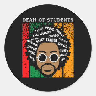 Black Dean Students King Black History Monte Me Runder Aufkleber