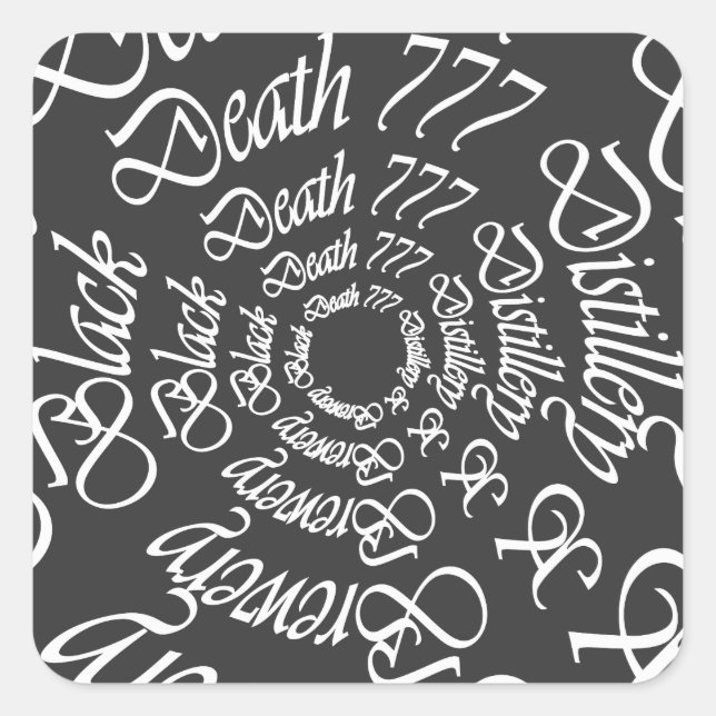 Black Death 777 - Circles Quadratischer Aufkleber (Vorderseite)