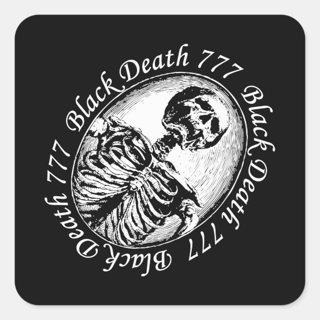 Black Death 777 - Dreizehn Quadratischer Aufkleber (Vorderseite)