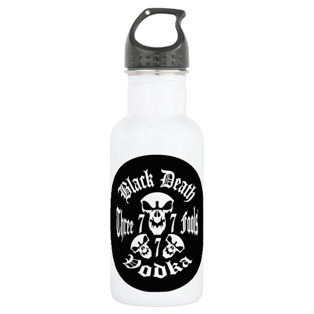 Black Death 777 - Three Fools Vodka Trinkflasche (Vorderseite)