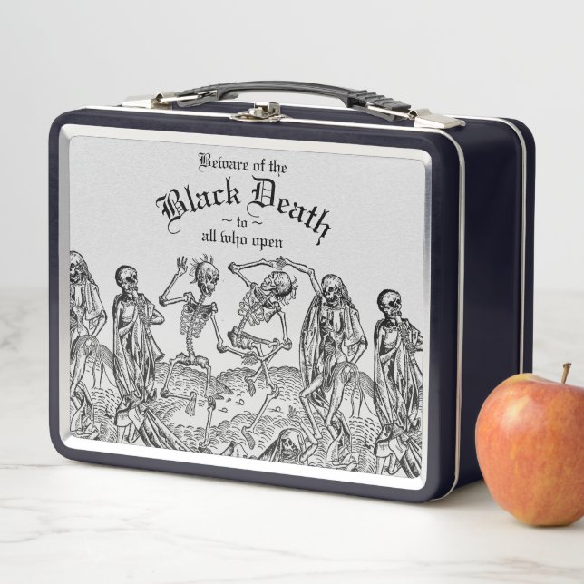 Black Death Dancing Skeletts Gothic Macabre Metall Brotdose (Beispiel)