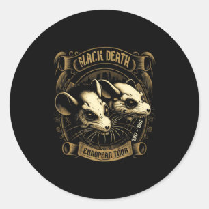 Black Death Europatour-Historie-Goth-T-Shirt Runder Aufkleber