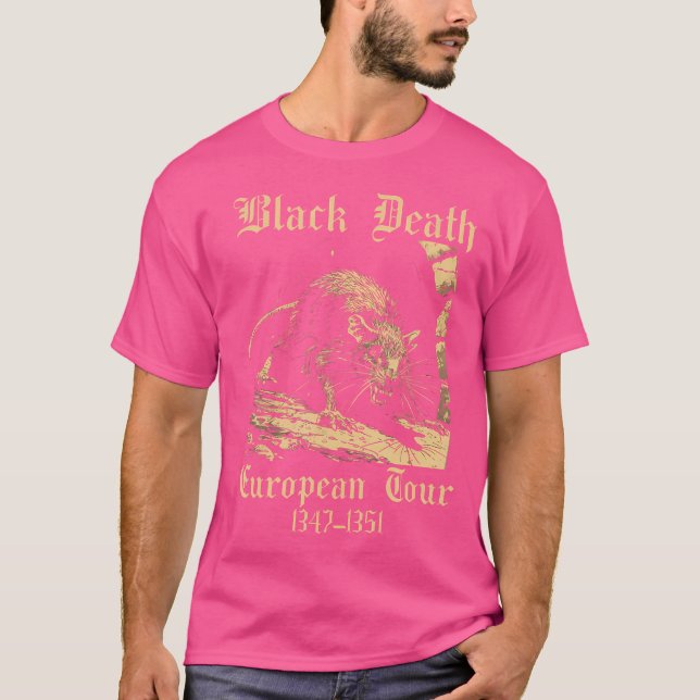 Black Death European Tour Retro Plagues Doktor der T-Shirt (Vorderseite)