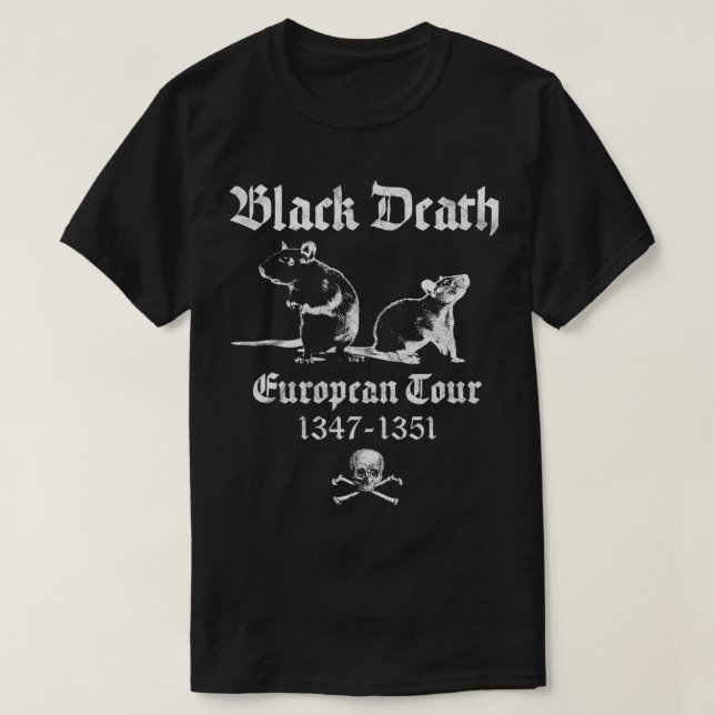 Black Death Plague Occult Gothic Horror Satan Devi T-Shirt (Design vorne)