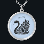 Black Decorative Swan Necklace Versilberte Kette<br><div class="desc">Schöne schwarze Dekorationsmusik,  Swan Necklace</div>