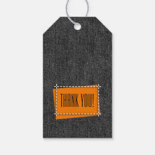 Black Denim Pattern Graduation Party Danke Geschenkanhänger