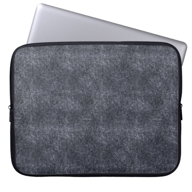 Black Denim Pattern Laptopschutzhülle (Vorderseite)