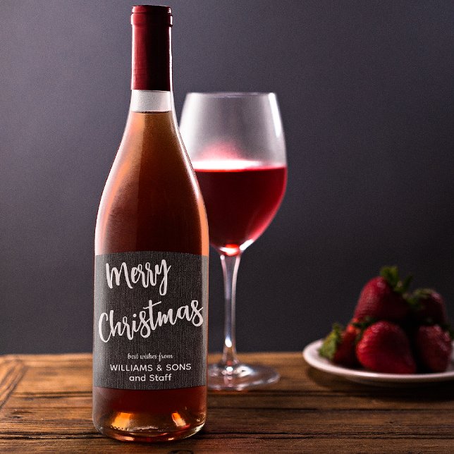 Black Denim White Script, Business Name Set 6 Weinetikett (Von Creator hochgeladen)