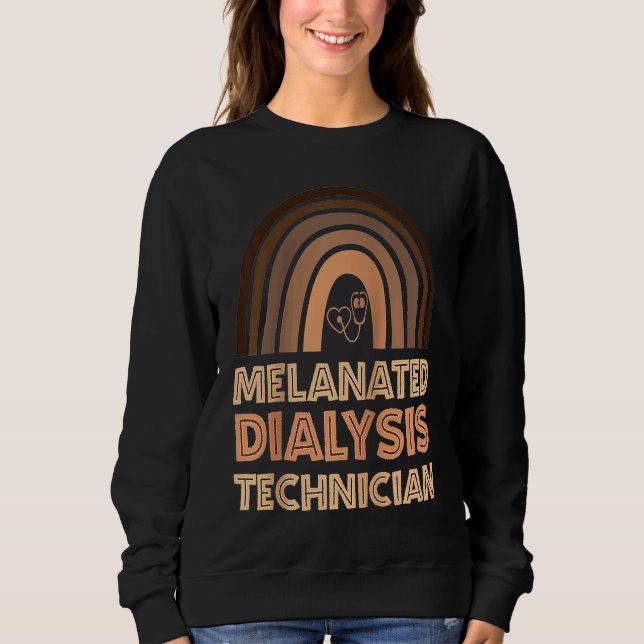 Black Dialysis Technician Melanated Woman Black Hi Sweatshirt (Vorderseite)