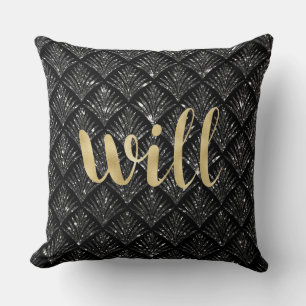 Black Diamond Gold Letter Kissen.. Will Kissen