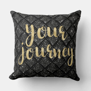 Black Diamond Gold Letter Your Journey Kissen