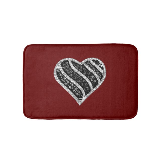 Black Diamond Heart Bath Mat Badematte (Vorderseite)