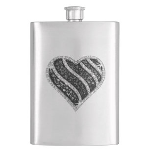 Black Diamond Heart Flask Flachmann