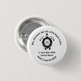 Black Diamond Sea Turtle Love Zuhause-Adresse Button