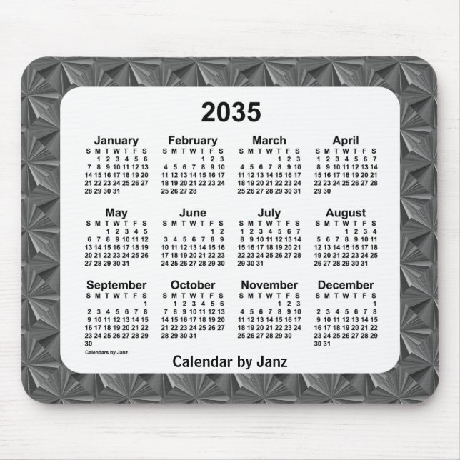 Black Diamonds Calendar von Janz 2035 Mousepad (Vorne)