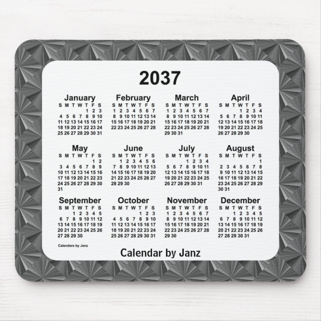 Black Diamonds Calendar von Janz 2037 Mousepad (Vorne)