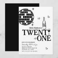Black Disco Ball Wine 21. Geburtstag Party