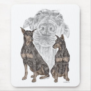 Black Doberman Hunde Mousepad