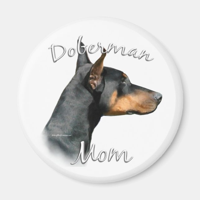 Black Doberman Mama - Magnet (Vorne)
