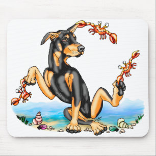 Black Doberman Pinscher Kinda Crabby Mouse Pad Mousepad