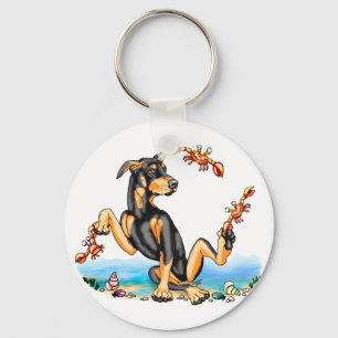 Black Doberman Pinscher Kinda Crabby Schlüsselanhä Schlüsselanhänger